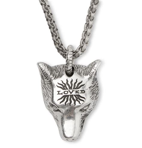 gucci anger forest wolf necklace|Gucci chain necklace.